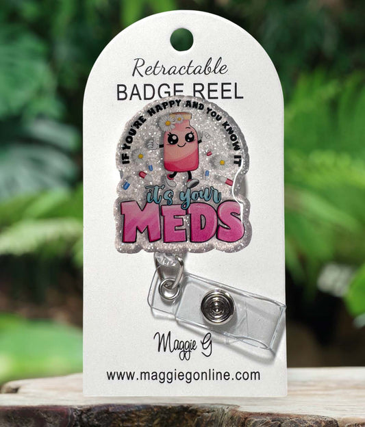 Funny Badge Reel - Nurse Badge Reel - Er Nurse Badge - CNA Badge Reel - MA Badge Reel -  Interchangable | Happy Meds