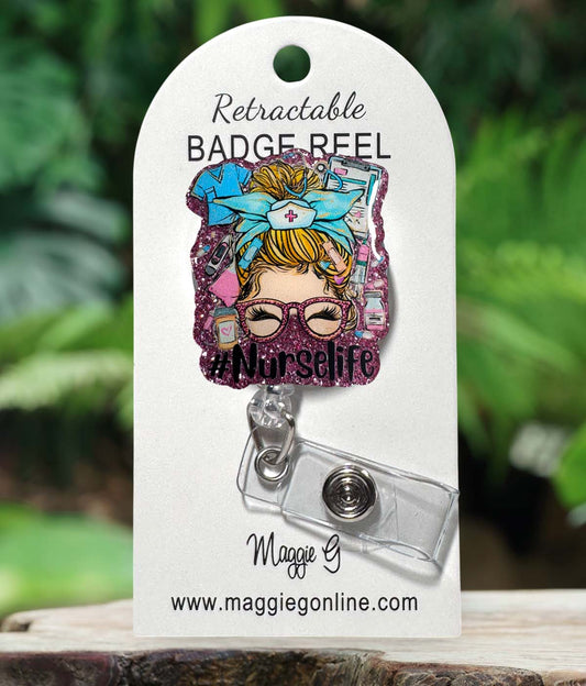 Badge Reel | Interchangable |  ID Badge holder Nurse Life