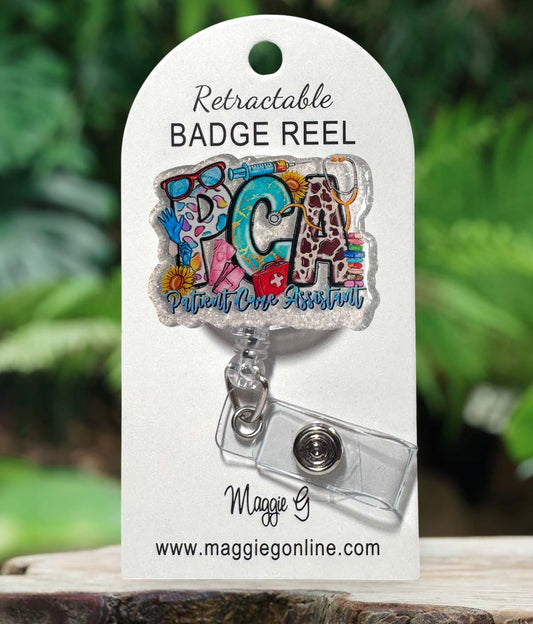 Badge Reel | Interchangable |  ID Badge holder PCA Assistant
