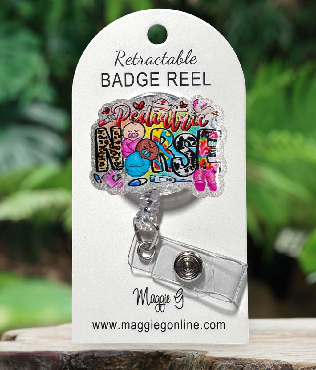 Badge Reel | Interchangable | Nursing Badge Reel  Pediatric Nurse