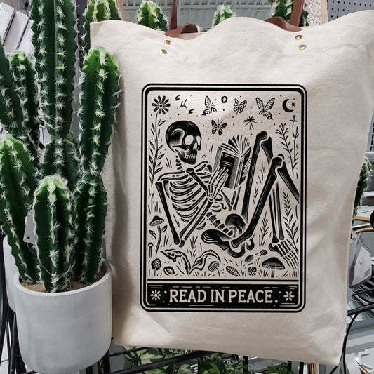 Durable Canvas Tote Bag – Eco-Friendly & Stylish / Read in Peace