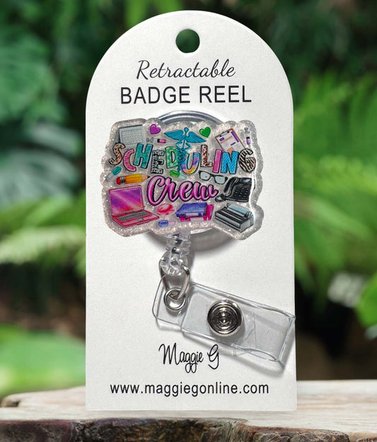Badge Reel | Interchangable |  ID Badge holder Scheduling Crew