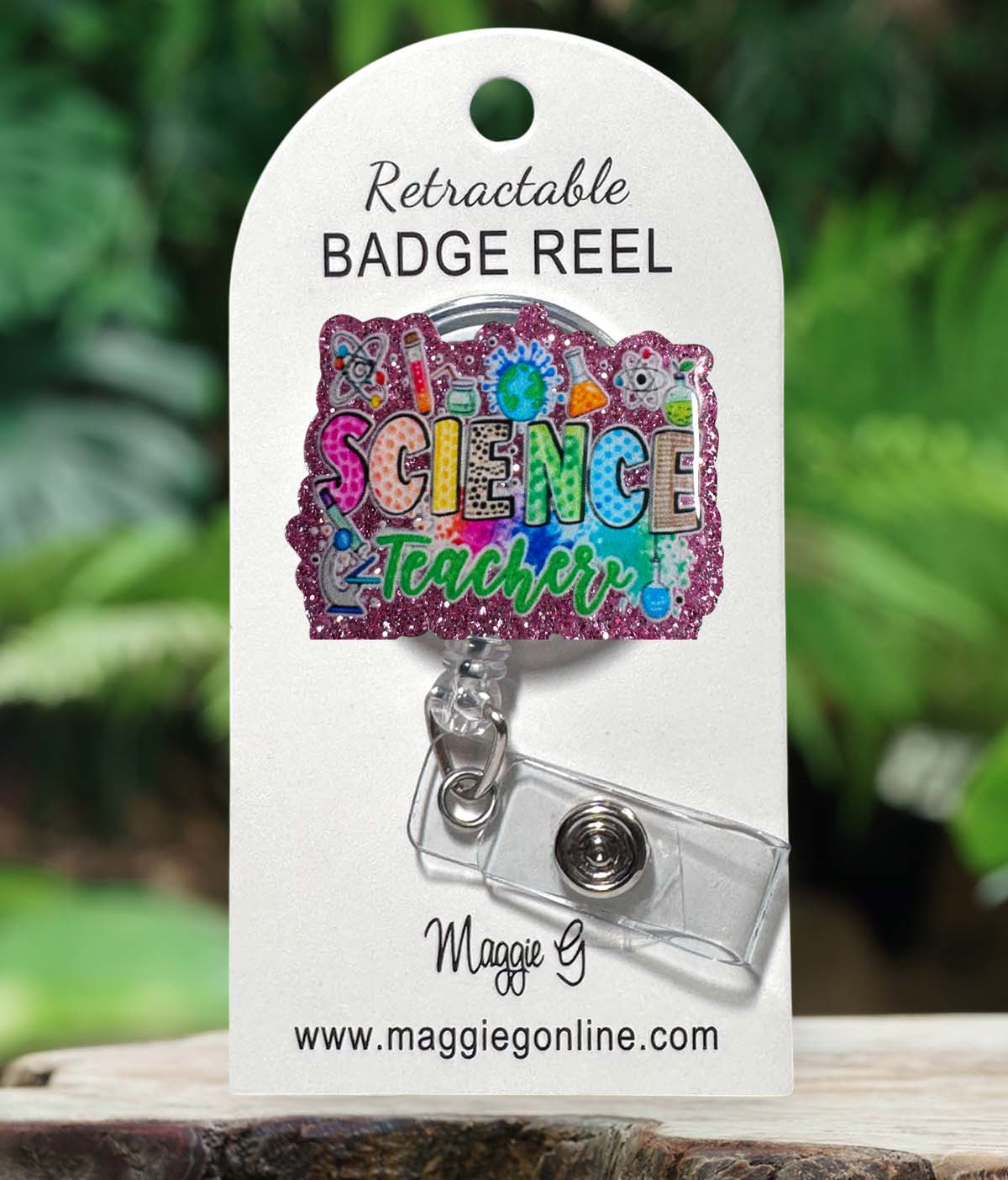 Badge Reel | Interchangable |  ID Badge holder Science Teacher