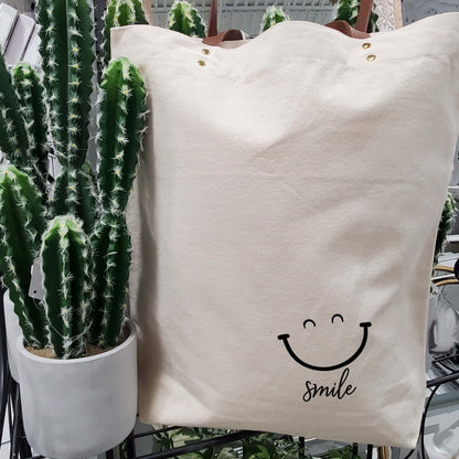 Durable Canvas Tote Bag – Eco-Friendly & Stylish / Smile