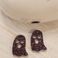 Handmade resin and glitter Ghosts Black Purple earrings small studs
