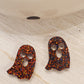 Handmade resin and glitter Ghost Orange earrings small studs