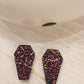 Handmade resin and glitter Coffin mixed earrings small studs