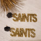 New Orleans  Saints glitter, Team Earrings, Football Earrings, Spirit Wear, Game Day Earrings, Custom Earrings