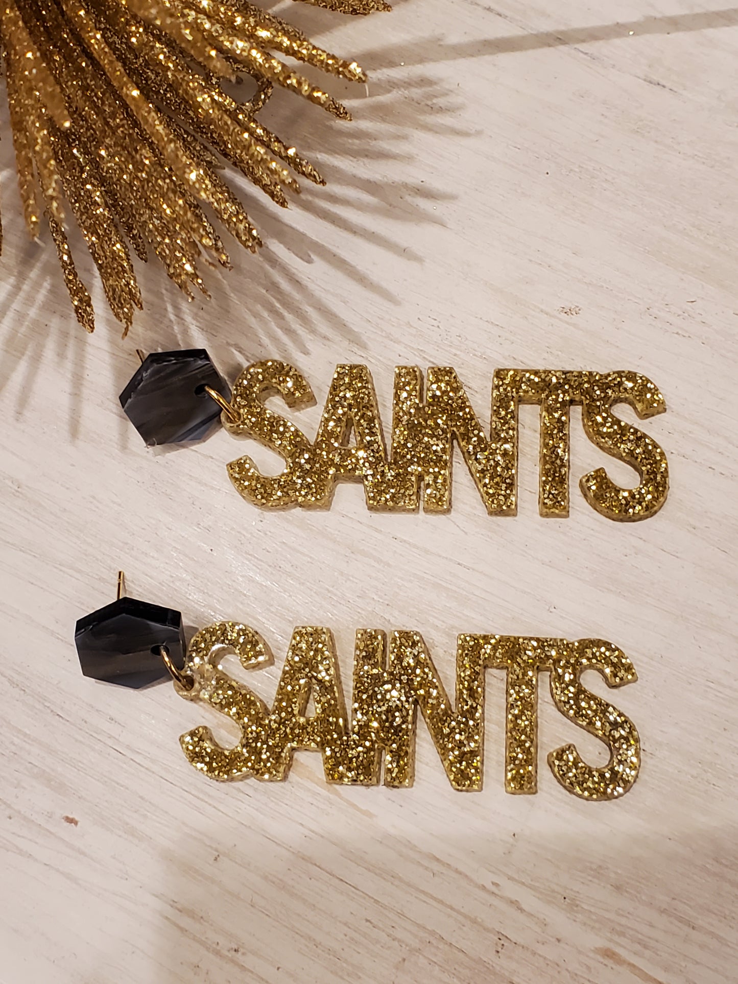 New Orleans  Saints glitter, Team Earrings, Football Earrings, Spirit Wear, Game Day Earrings, Custom Earrings