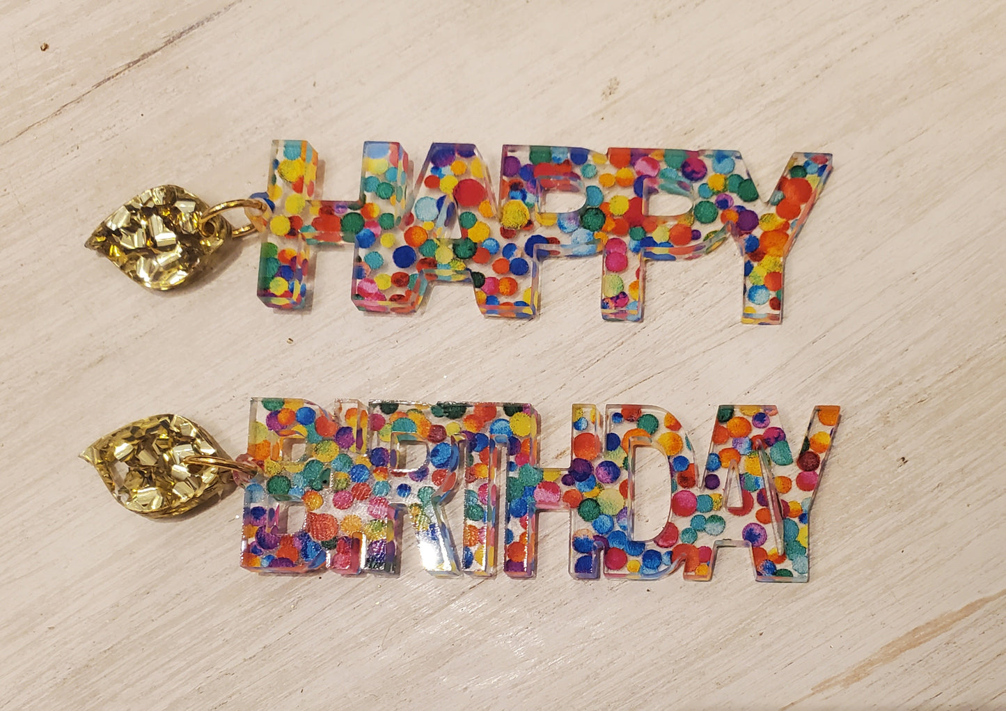 Happy Birthday Acrylic Earrings