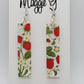 Summer Strawberry Earrings | Red Strawberry Flower Earrings | Strawberry Acrylic Earrings / Bar Stick Earrings