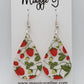 Summer Strawberry Earrings | Red Strawberry Flower Earrings | Strawberry Acrylic Earrings / TeardropEarrings