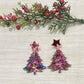 Christmas Tree Pink Acrylic Earrings